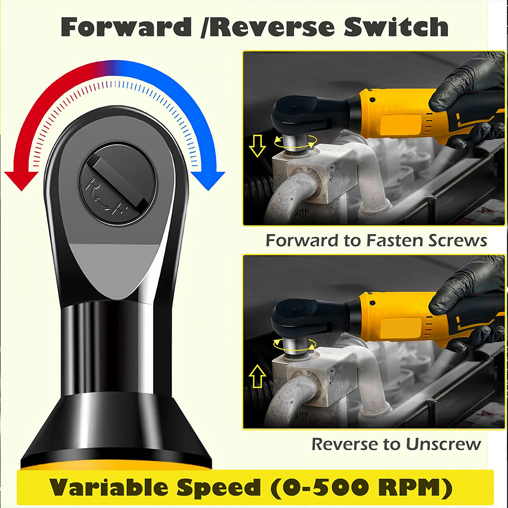 Cordless Ratchet Wrench Brushless 20V Battery 75 Ft lbs Torque