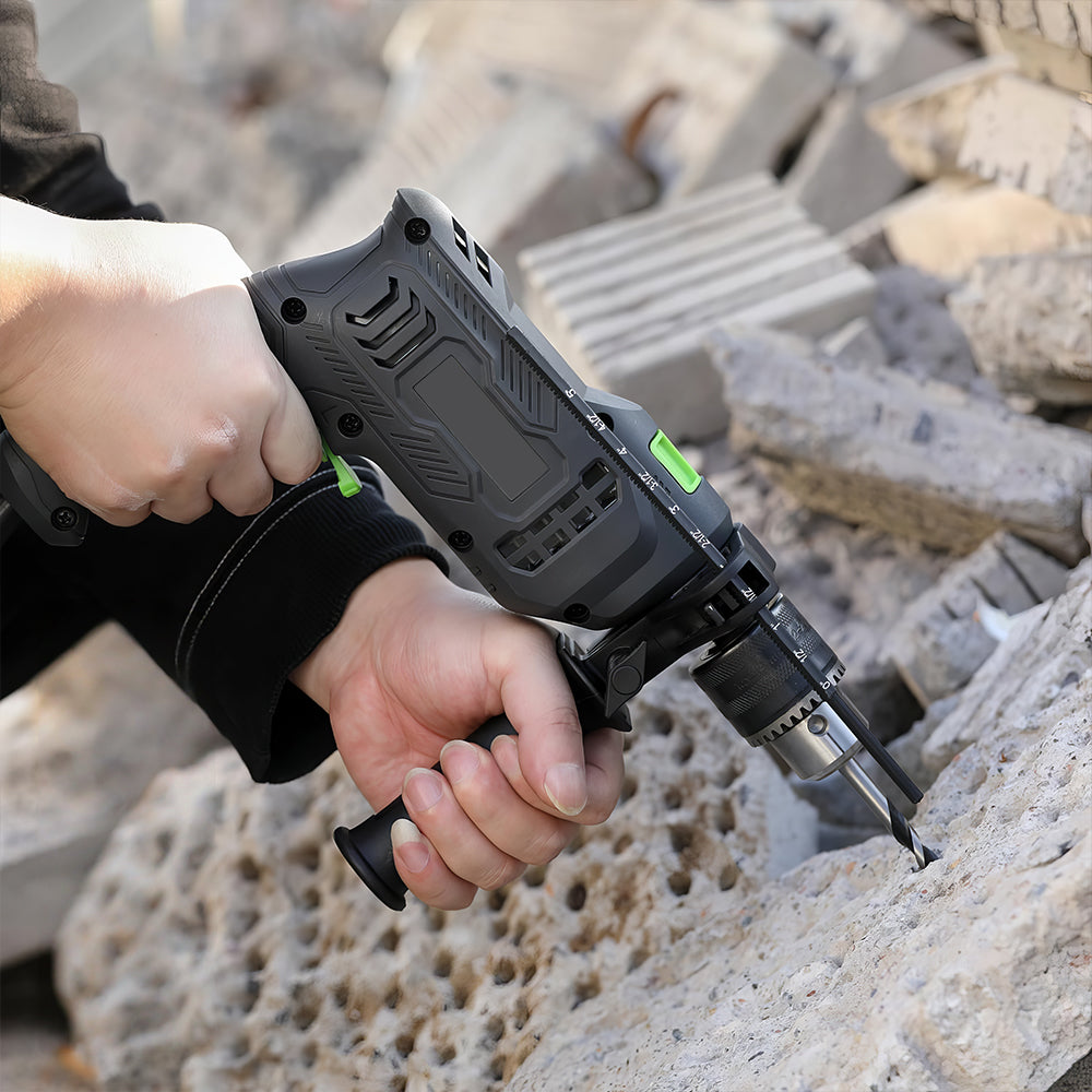 5A Variable Speed Hammer Drill, 1/2" Chuck, 105-Piece Accessory Set