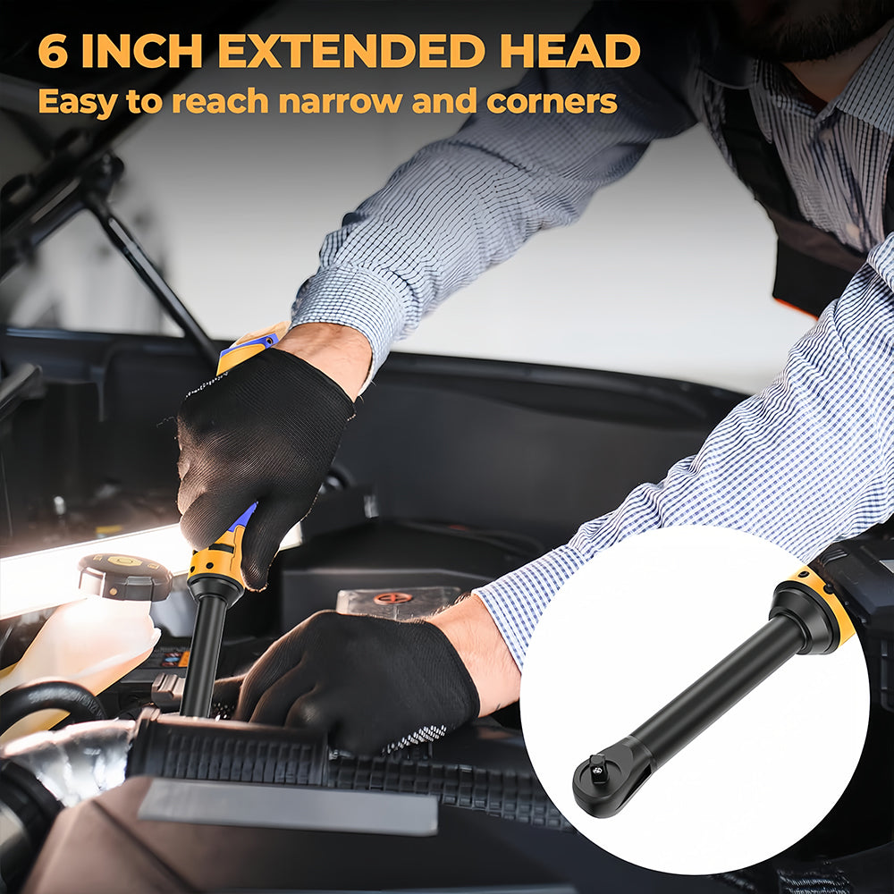 Cordless Ratchet Wrench 60 Ft lbs 6 Extended