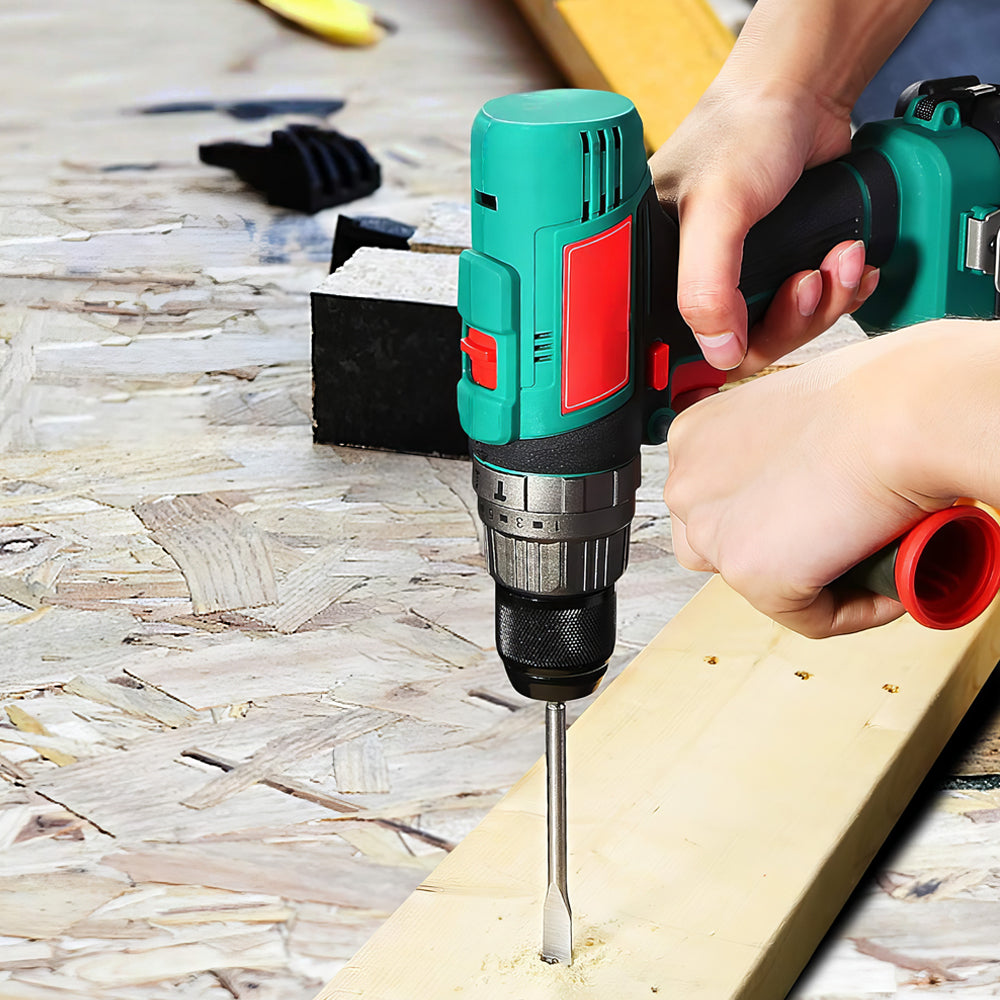 18V Cordless Hammer Drill Driver, 400 In-lbs Torque with 2.0Ah Battery