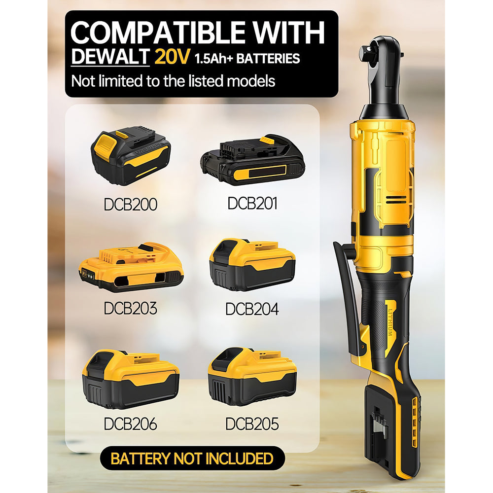 3/8" Cordless Ratchet Wrench, 88 Ft-lbs, Milwaukee M18 Compatible, LED