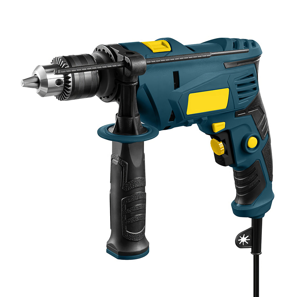 7.5 Amp Electric Hammer Drill, 0–3000RPM, 9-Piece Bit Set Included