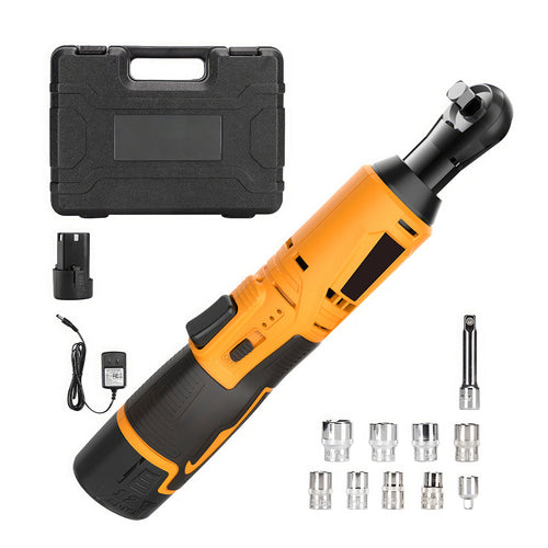 Cordless Electric Ratchet Wrench 12V Battery Powered Tool with Battery and Charger 40 Ft Lbs 400 RPM