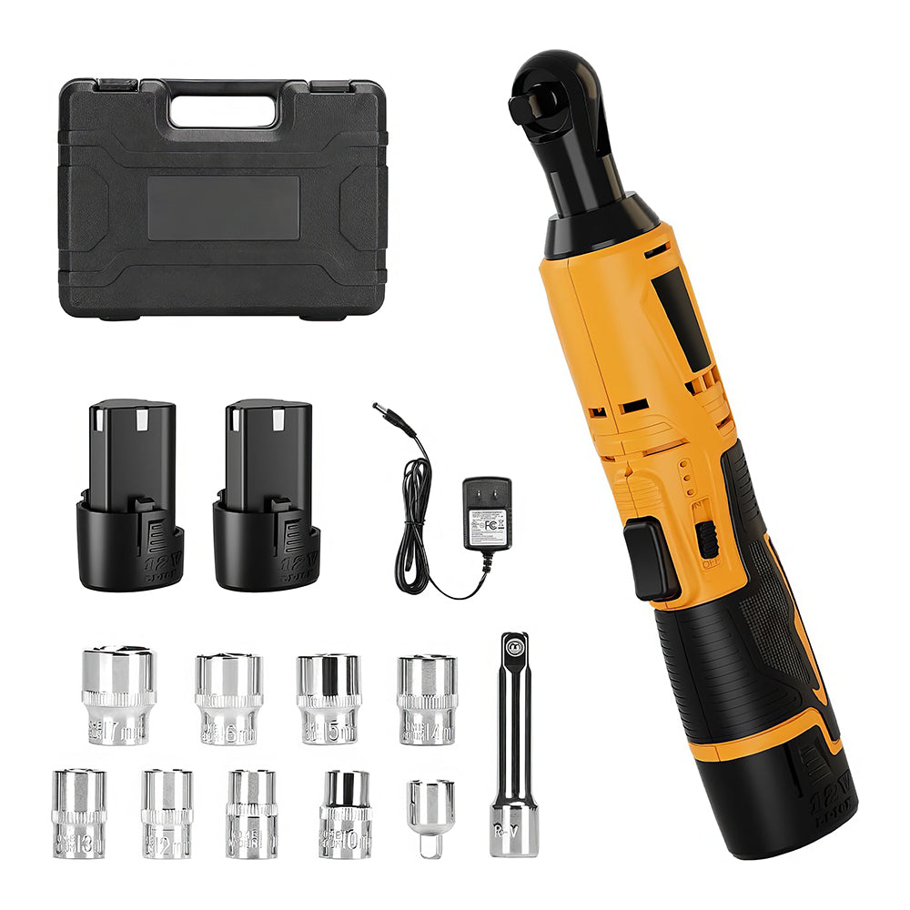 3/8" 12V Cordless Ratchet Wrench Kit, 40 Ft-lbs, Battery & Charger Included