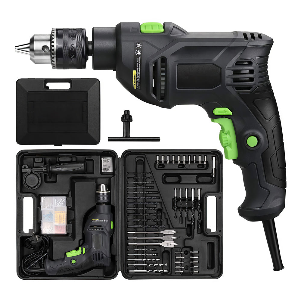 5A Variable Speed Hammer Drill, 1/2" Chuck, 105-Piece Accessory Set