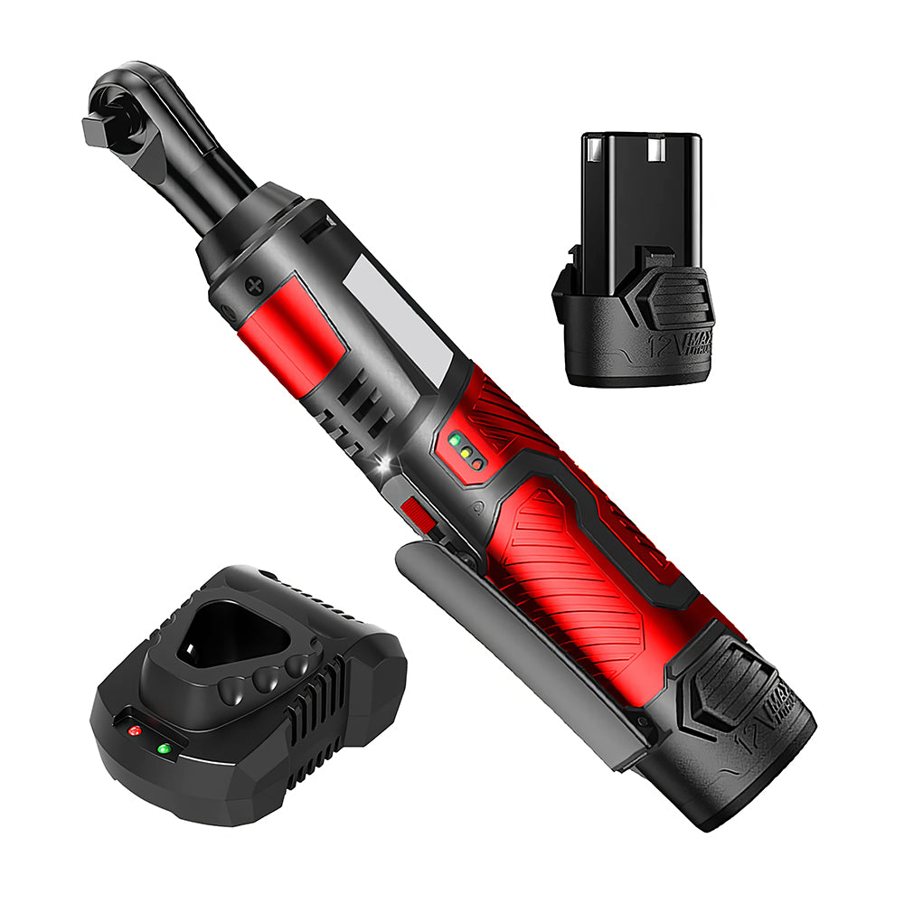 3/8" Cordless Electric Ratchet Wrench, 55Nm Extended Reach with 7 Sockets