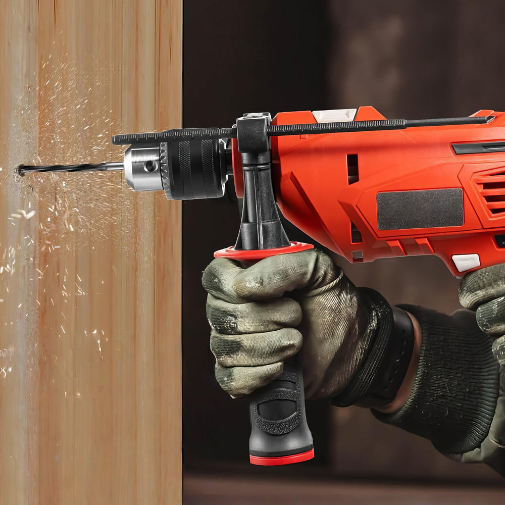 7.5 Amp Electric Hammer Drill, 0–3000RPM, 9-Piece Bit Set Included