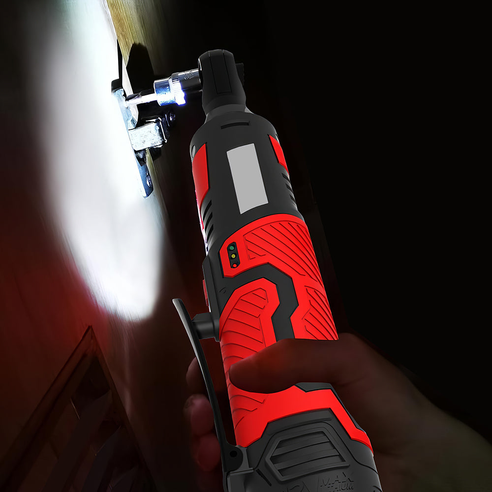 3/8" Cordless Electric Ratchet Wrench, 55Nm Extended Reach with 7 Sockets